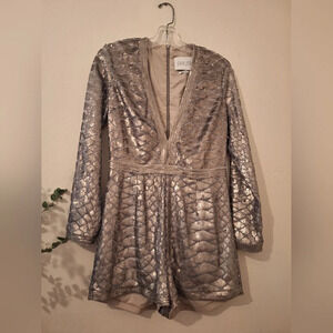 SAYLOR Silver Sequin Jumpsuit
